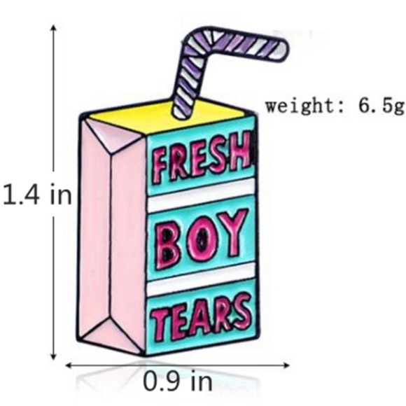 NEW Fresh Boy Tears Enamel Pin Brooch - Picture 2 of 2
